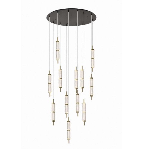 CÓD.3373 LÁMPARA 12 LUCES ACRÍLICO Y ACERO DORADO