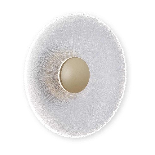 CÓD. 3361 APLIQUE LED DE CRISTAL E AÇO PINTADO DOURADO 10W
