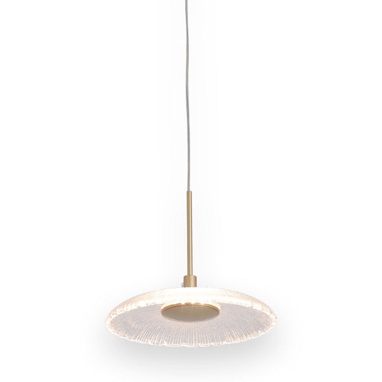 CÓD.3362 COLGANTE LED CRISTAL Y ACERO PINTADO DORADO