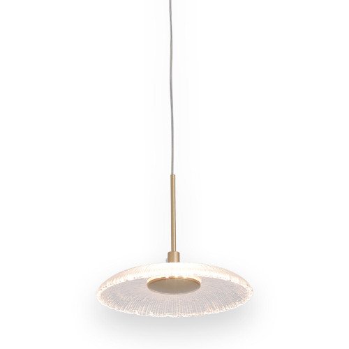 COD. 3362 SOSPENSIONE LED IN CRISTALLO E ACCIAIO VERNICIATO DORATO