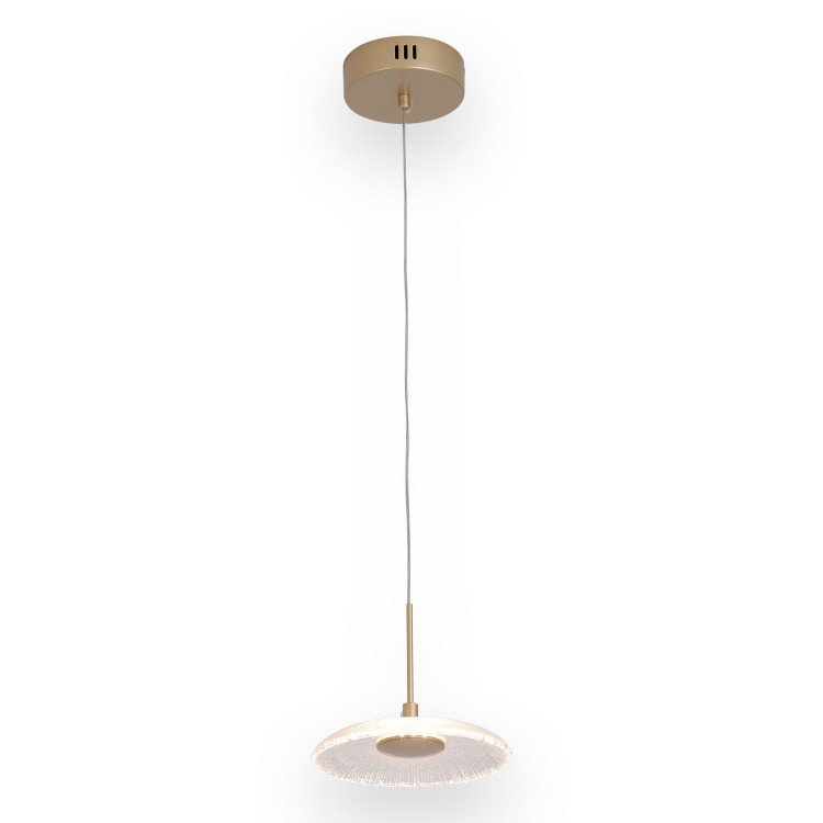 RÉF. 3362 SUSPENSION LED EN CRISTAL ET ACIER PEINT DORÉ