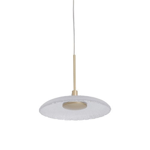 ART.-NR. 3362 LED-HÄNGELEUCHTE AUS KRISTALL UND GOLD LACKIERTEM STAHL
