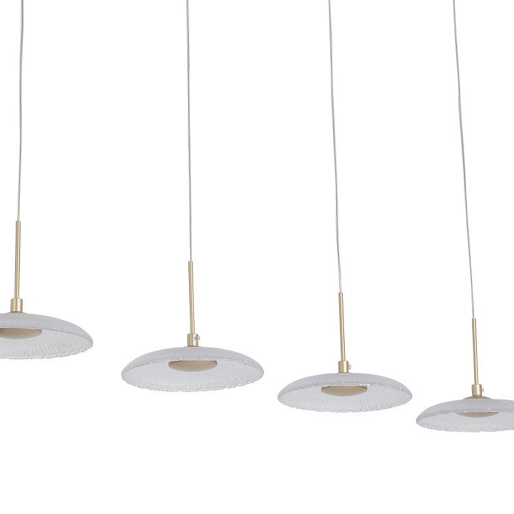 ART.-NR. 3364 4-FLAMMIGE LED-LEUCHTE AUS KRISTALL UND GOLD LACKIERTEM STAHL 25W