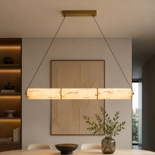 CÓD.3367 LÁMPARA LED ACERO DORADO Y ACRÍLICO IMITACIÓN MÁRMOL
