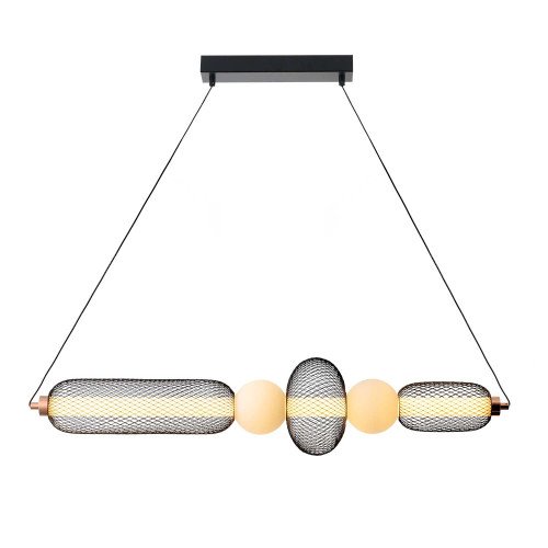 CÓD.3371 LÁMPARA LED REJILLA ,BOLA CRISTAL MATE Y ACRÍLICO 103 X 22 CM