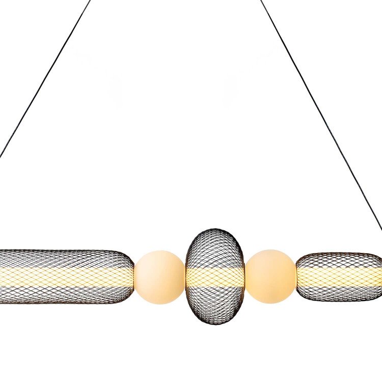 CÓD.3371 LED-LEUCHTE MIT GITTER, MATTGLASKUGEL UND ACRYL 103 X 22 CM