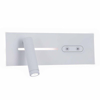 CÓD.6126 APPLIQUE LED TATTILE IN ACCIAIO VERNICIATO BIANCO 27,5 CM ORIENTAMENTO SINISTRO 2