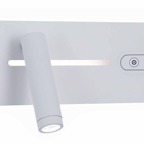 CÓD.6126 LED-WANDLEUCHTE MIT TOUCHFUNKTION AUS WEISS LACKIERTEM STAHL 27,5 CM LINKE AUSRICHTUNG