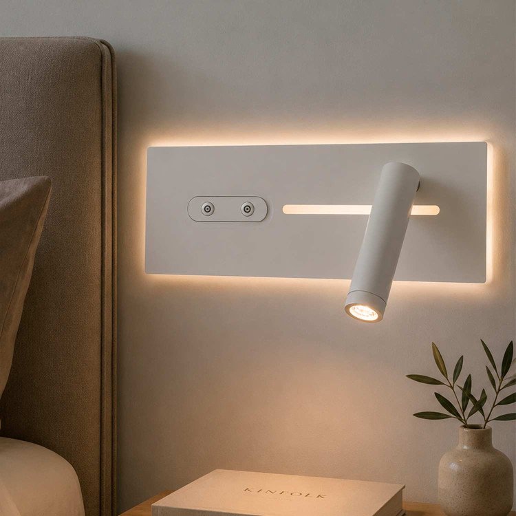 CÓD.6125 APPLIQUE LED TACTILE EN ACIER PEINT BLANC 27,5 CM ORIENTATION DROITE