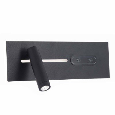 CÓD.6128 APPLIQUE LED TACTILE EN ACIER PEINT NOIR 27,5 CM ORIENTATION GAUCHE 2