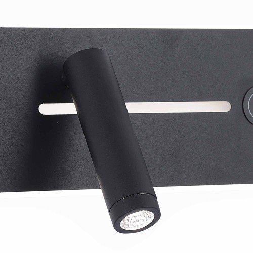 CÓD.6128 APPLIQUE LED TACTILE EN ACIER PEINT NOIR 27,5 CM ORIENTATION GAUCHE