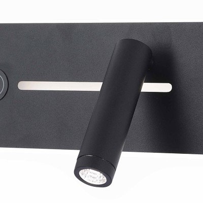 CÓD.6127 APPLIQUE LED TACTILE EN ACIER PEINT NOIR 27,5 CM ORIENTATION DROITE 2