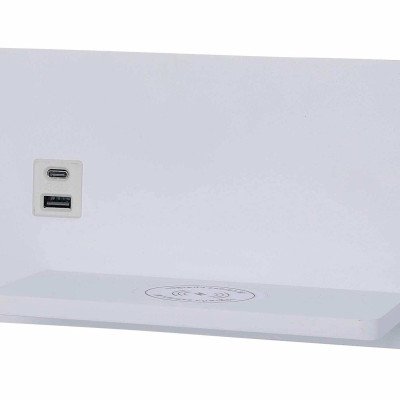 CÓD.6124 APLIQUE LED EM AÇO PINTADO BRANCO COM CARREGAMENTO SEM FIOS 30 CM ORIENTAÇÃO ESQUERDA 2