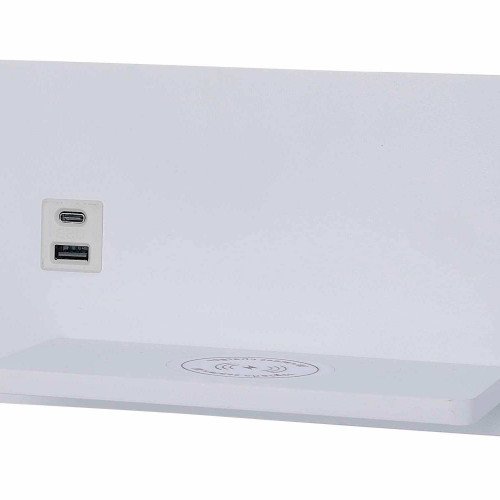CÓD.6124 APPLIQUE LED EN ACIER PEINT BLANC AVEC CHARGE SANS FIL 30 CM ORIENTATION GAUCHE