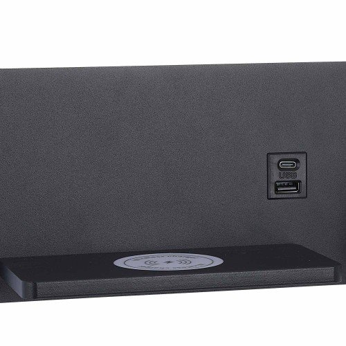 CÓD.6121 APPLIQUE LED IN ACCIAIO VERNICIATO NERO CON RICARICA WIRELESS 30 CM ORIENTAMENTO DESTRO