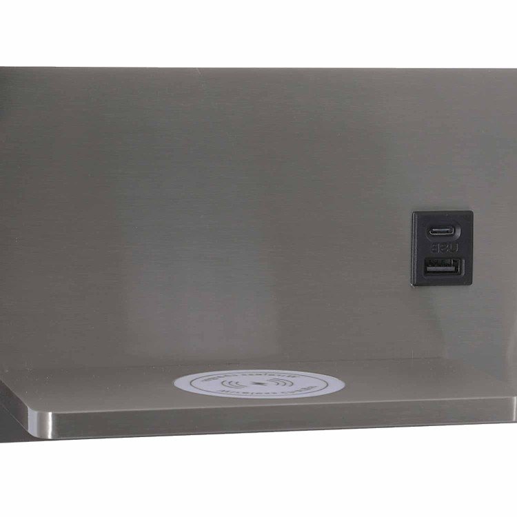 CÓD.6118 APPLIQUE LED EN ACIER NICKELÉ AVEC CHARGE SANS FIL 30 CM ORIENTATION DROITE