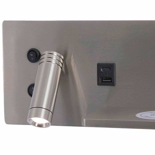 CÓD.6119 APPLIQUE LED EN ACIER NICKELÉ AVEC CHARGE SANS FIL 30 CM ORIENTATION GAUCHE