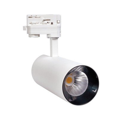 CÓD.61290 LED-COB-STRAHLER FÜR 3-PHASEN-SCHIENE 30W WEISS MIT FARBTEMPERATURWAHLSCHALTER
