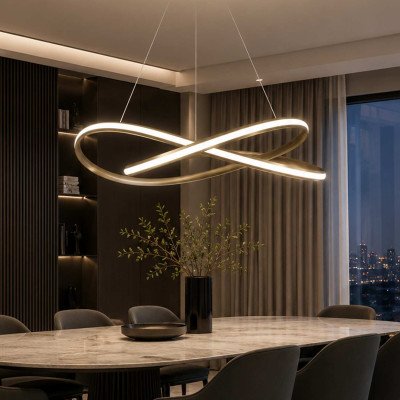 CÓD.3398 LUMINÁRIA LED AÇO DOURADO 48W