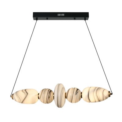 CÓD.3388 LÁMPARA LED ACERO NEGRO Y CRISTAL VETEADO EFECTO MÁRMOL 2