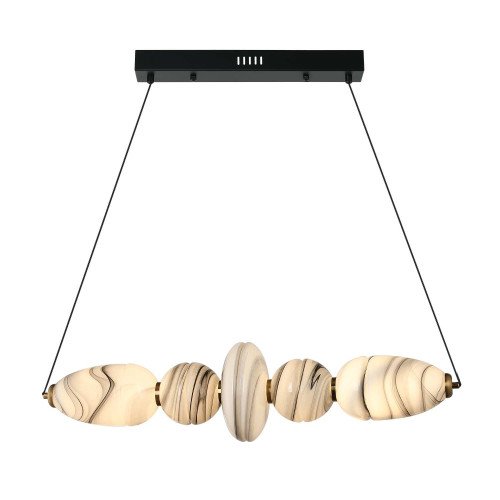 CÓD.3388 LÁMPARA LED ACERO NEGRO Y CRISTAL VETEADO EFECTO MÁRMOL