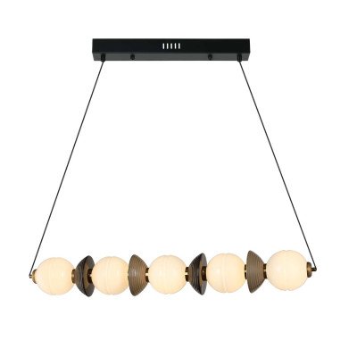 CÓD.3390 CANDEEIRO LED EM AÇO PRETO, CERÂMICA E VIDRO 2