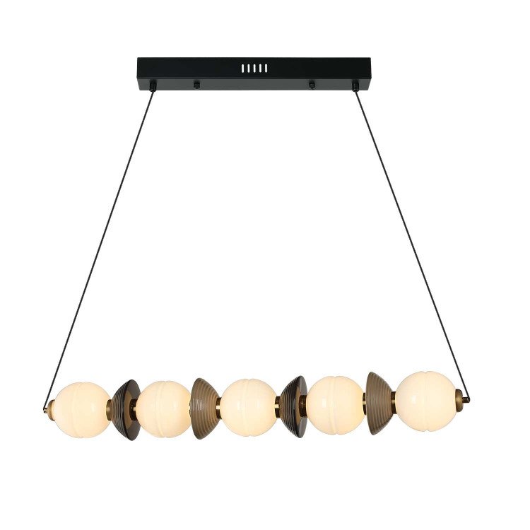 CÓD.3390 LAMPADA LED IN ACCIAIO NERO, CERAMICA E VETRO