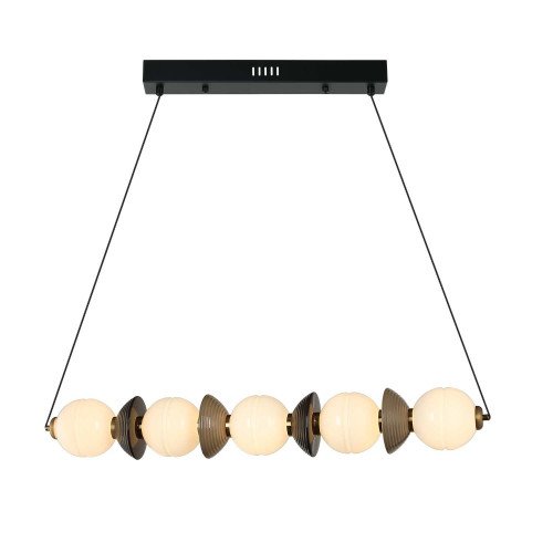 CÓD.3390 LÁMPARA LED ACERO NEGRO, CERÁMICA Y CRISTAL