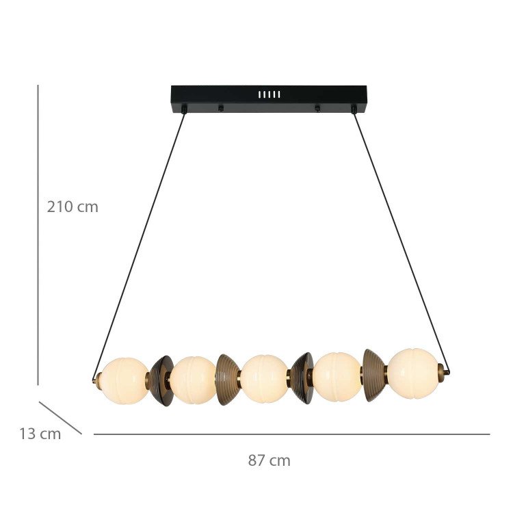 CÓD.3390 LÁMPARA LED ACERO NEGRO, CERÁMICA Y CRISTAL