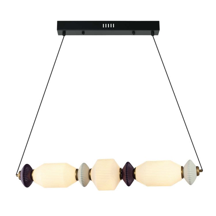 CÓD.3392 LÁMPARA LED ACERO NEGRO, CERÁMICA Y CRISTAL