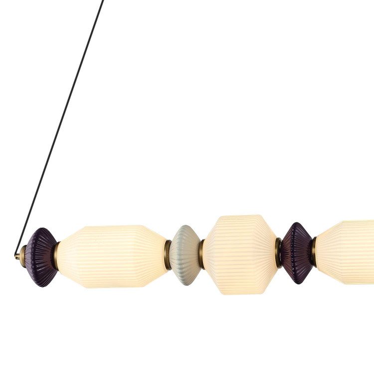 CÓD.3392 LAMPADA LED IN ACCIAIO NERO, CERAMICA E VETRO