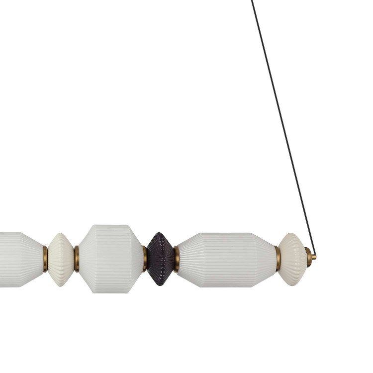 CÓD.3392 LÁMPARA LED ACERO NEGRO, CERÁMICA Y CRISTAL