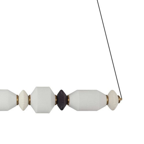 CÓD.3392 LÁMPARA LED ACERO NEGRO, CERÁMICA Y CRISTAL