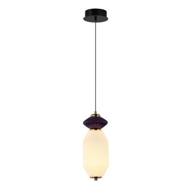 CÓD.3393 COLGANTE LED ACERO NEGRO, CERÁMICA Y CRISTAL 2