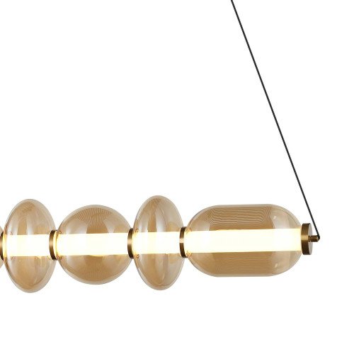 CÓD.3394 LÁMPARA LED ACERO NEGRO Y CRISTAL ÁMBAR