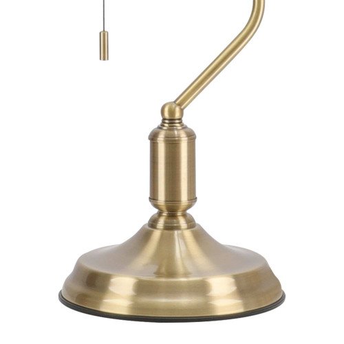 CÓD.9060 LAMPE DE TABLE 1L EN ACIER LAITON VIEILLI ET ABAT-JOUR VERT BRILLANT