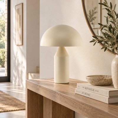 CÓD.9062 LAMPE DE TABLE 2L EN ACIER PEINT BEIGE