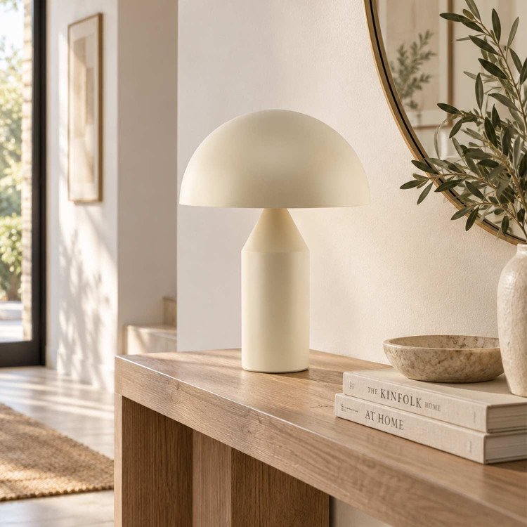 CÓD.9062 TISCHLEUCHTE 2L AUS BEIGE LACKIERTEM STAHL