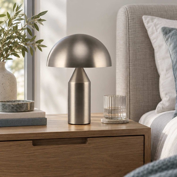 CÓD.9064 LAMPE DE TABLE 2L EN ACIER PEINT NOIR MAT SATINÉ