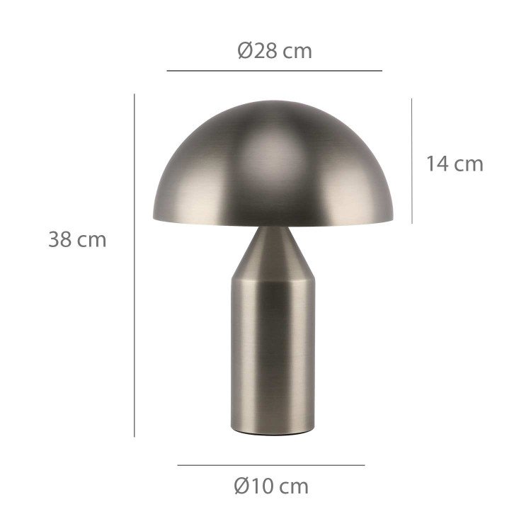 CÓD.9064 LAMPE DE TABLE 2L EN ACIER PEINT NOIR MAT SATINÉ