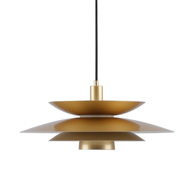 CÓD.9066 CANDEEIRO SUSPENSO 1L EM AÇO PINTADO DOURADO Ø48CM
