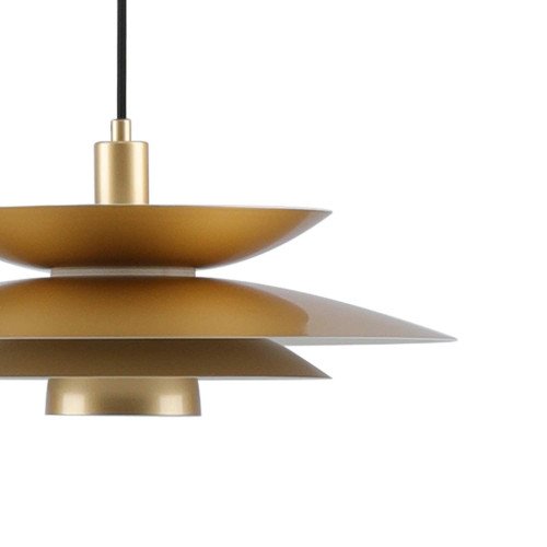 CÓD.9066 CANDEEIRO SUSPENSO 1L EM AÇO PINTADO DOURADO Ø48CM