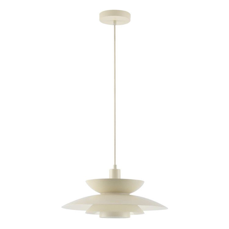 CÓD.9067 CANDEEIRO SUSPENSO 1L EM AÇO PINTADO BEGE Ø38CM