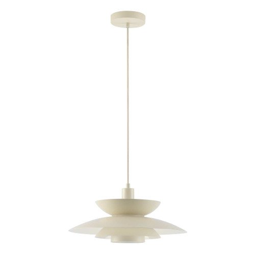 CÓD.9067 SUSPENSION 1L EN ACIER PEINT BEIGE Ø38CM