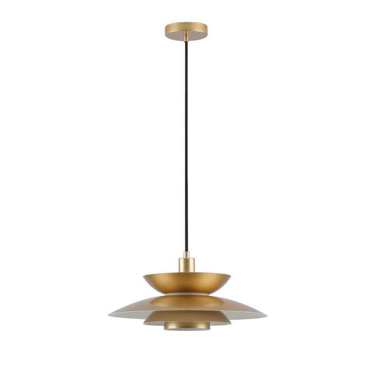 CÓD.9068 CANDEEIRO SUSPENSO 1L EM AÇO PINTADO DOURADO Ø38CM