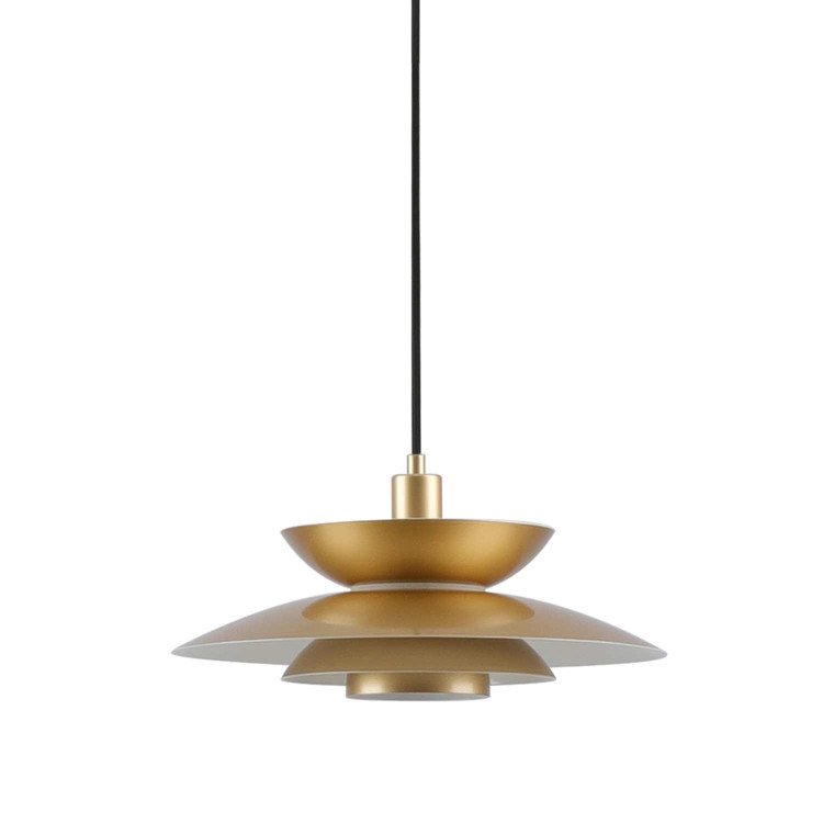 CÓD.9068 CANDEEIRO SUSPENSO 1L EM AÇO PINTADO DOURADO Ø38CM