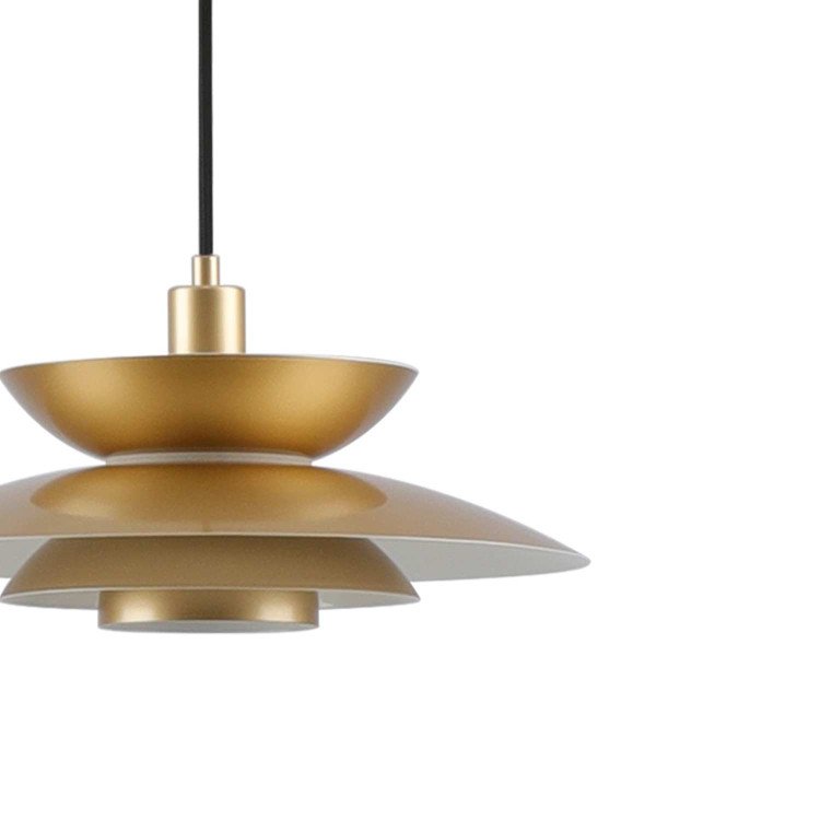 CÓD.9068 CANDEEIRO SUSPENSO 1L EM AÇO PINTADO DOURADO Ø38CM