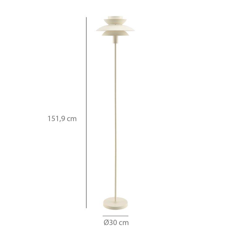 CÓD.9069 CANDEEIRO DE PÉ EM AÇO PINTADO BEGE Ø30 CM