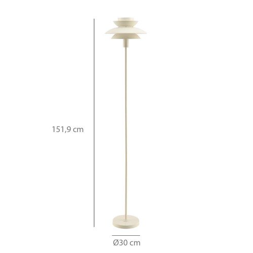 CÓD.9069 STEHLEUCHTE AUS BEIGE LACKIERTEM STAHL Ø30 CM