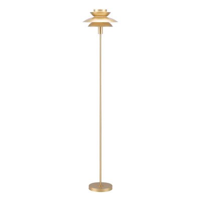CÓD.9070 CANDEEIRO DE PÉ EM AÇO PINTADO DOURADO Ø30 CM 2